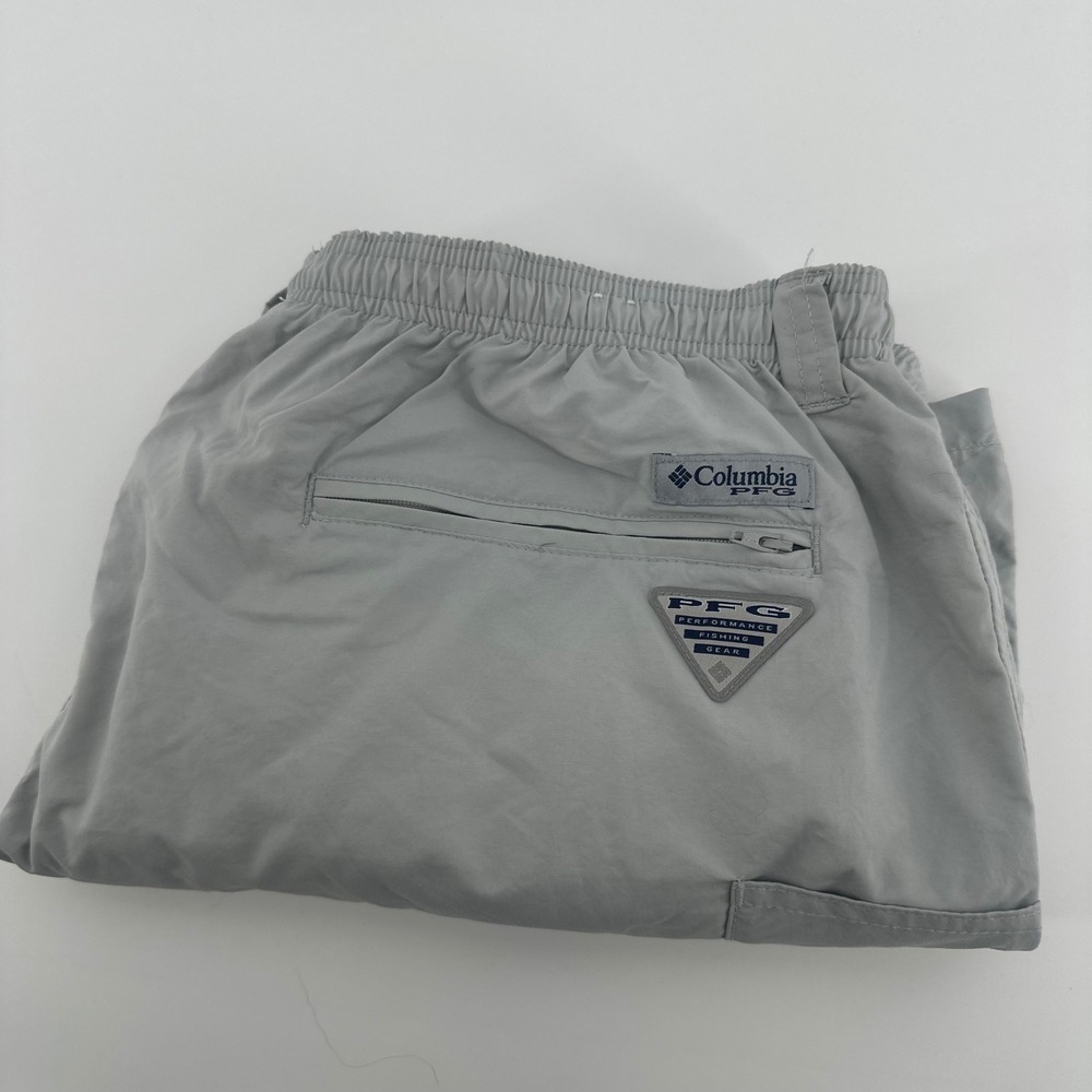 Columbia PFG Fishing Shorts Mens XL Gray Performance Nylon Mesh Lined XM4459
